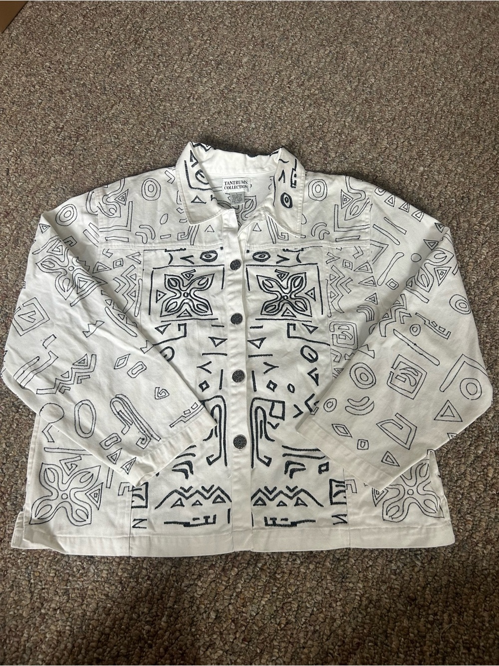 Vintage Tantrums Collection Tribal Embroidered Denim Jacket
